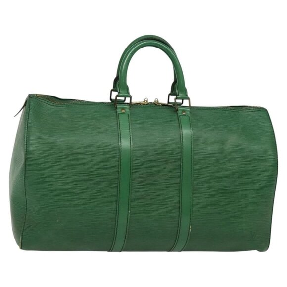 LOUIS VUITTON Epi Keepall 45 Boston Bag Green - Picture 1 of 16